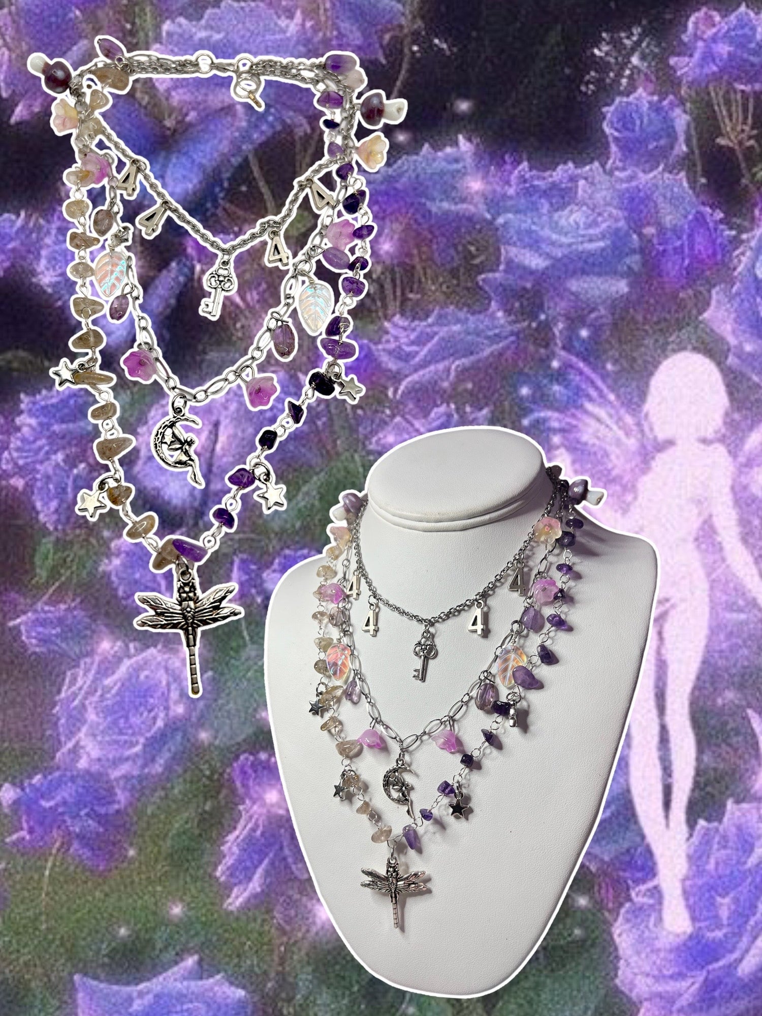 smokey quartz crystal necklace 