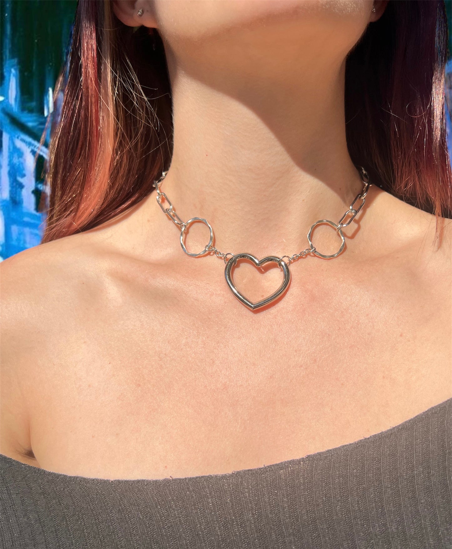 Heartscape choker necklace