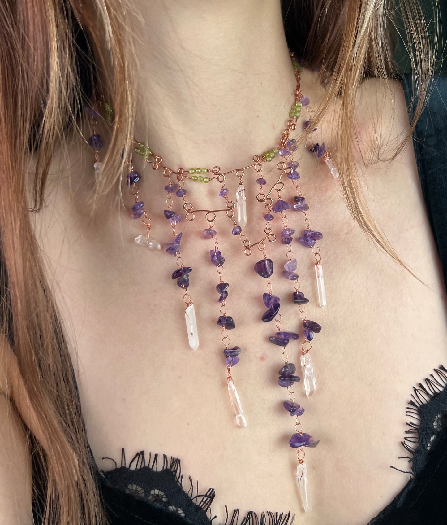 Lilac field - necklace